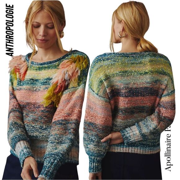 ANTHROPOLOGIE EMBELLISHED SWEATER NEW - Picture 1 of 8